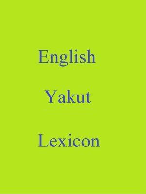 cover image of English Yakut Lexicon